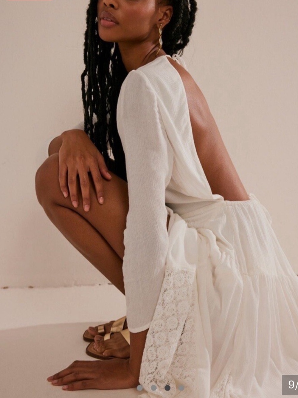 Free People Sea Me Open-Back White Maxi Dress Flowy Boho Summer Size Small - Picture 2 of 4
